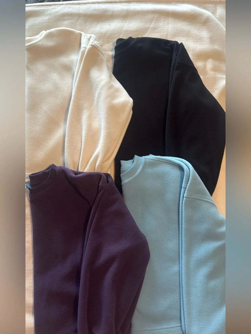 Old Navy Kids Fleece Sweatshirt Bundle in Cream, Black, Light Blue & Purple